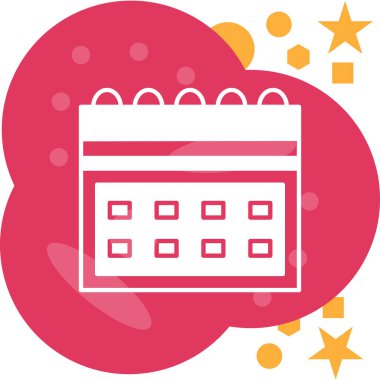 Bulut takvimi simgesi, basit vektör illüstrasyonu