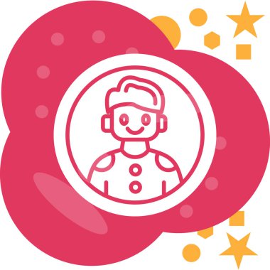 Astronot. Web simgesi basit illüstrasyon