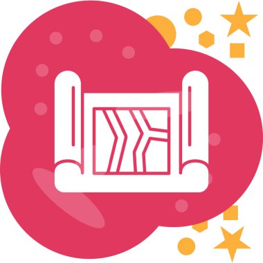 Bir yıldızlı kırmızı ve beyaz bulutların vektör çizimi