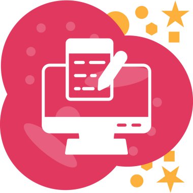 Bilgisayar. Web simgesi basit illüstrasyon