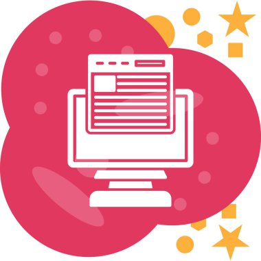 Çevrimiçi Web Simgesi, Basit İllüstrasyon