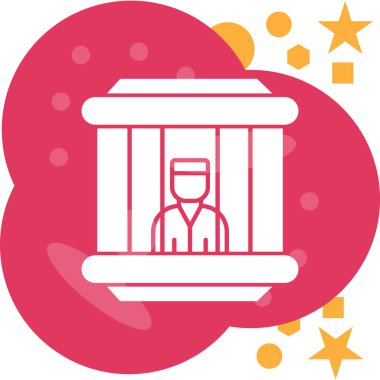 Mahkûm Vektör Simgesi, Basit Görüntü Beyaz Arkaplanda İzole Edildi 