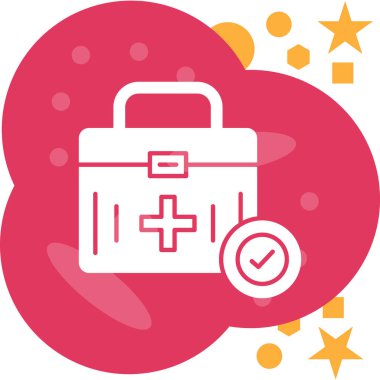 İlk yardım kiti simgesi, vektör illüstrasyonu