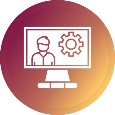 Dizüstü bilgisayarı olan bir bilgisayarın vektör çizimi