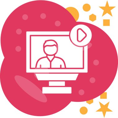 Bilgisayarda görüntülü arama yapan insanların vektör simgesi kavramı.