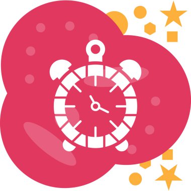 Kırmızı ve beyaz saatin vektör çizimi