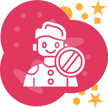 Robot simgesi, vektör çizimi beyaz arkaplanda izole edildi