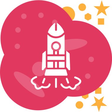 Roket. Web simgesi vektör illüstrasyonu