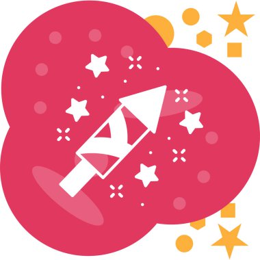 Roket. Web simgesi basit illüstrasyon