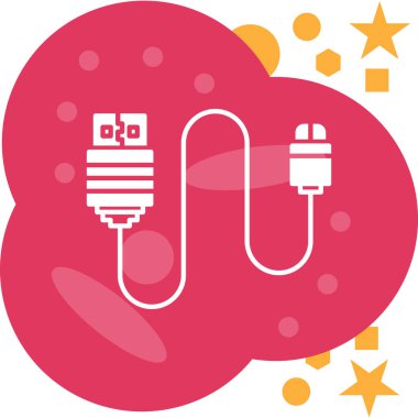 Kablo simgesi, vektör illüstrasyonu