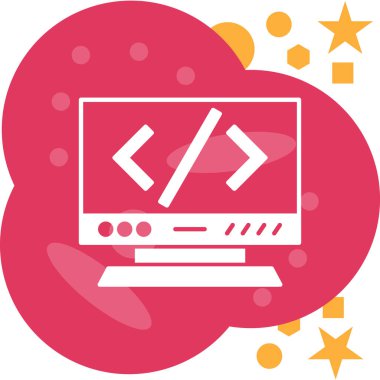 Bulut Hesaplama. Web simgesi basit illüstrasyon