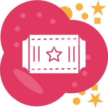 Yıldızlı kırmızı bulutun vektör çizimi