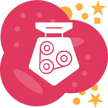 Yılbaşı mum ağı simgesi, basit vektör illüstrasyonu