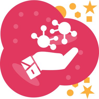 Yıldızlarla el, vektör, illüstrasyon, simge, arkaplan, yıldızlar, simge, düz,