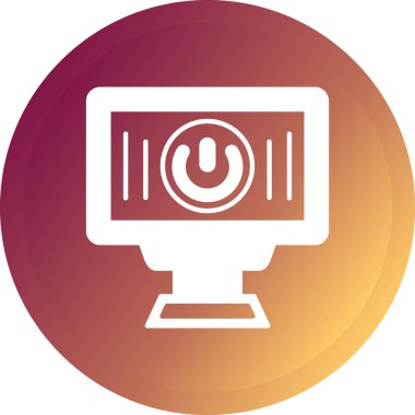 Dairesel ok vektör illüstrasyon tasarımı ile bilgisayar monitörü