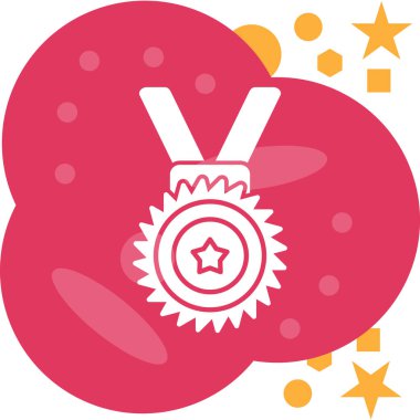 Madalya simgesi, vektör illüstrasyonu