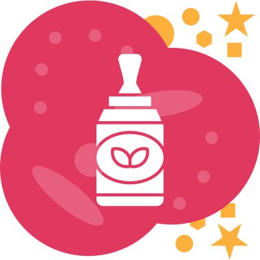 Beyaz arka planda süt, vektör, illüstrasyon içeren bebek şişesi.