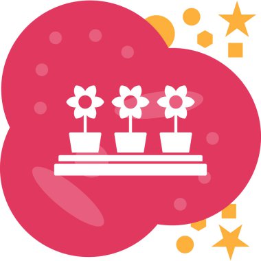 çiçek bitkisi simgesi, vektör illüstrasyonu