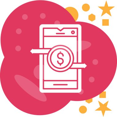 para mobil simgesi taslak biçiminde nakit para