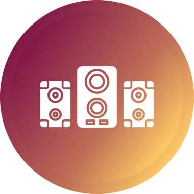 Renkli stereo müzik simgesi beyaz arkaplanda izole edildi. ses sistemi hoparlörleri. Müzik ikonu. Müzikal hoparlör bas. Rastgele dinamik. vektör illüstrasyonu