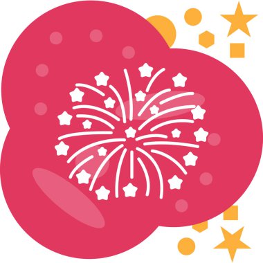 Havai fişekler. Web simgesi basit tasarım