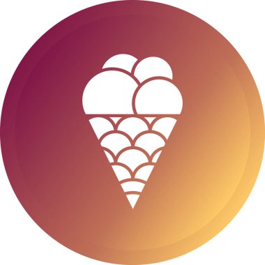 Dondurma koni vektör simgesi. düz resimleme