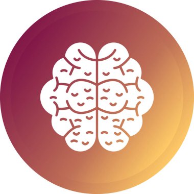 Beyin Kabartma Simgesi Vektör Simgesi, Beyaz Arkaplanda İzole Edilmiş Basit Resimler 