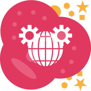 Kalbi ve küresi olan bir bulutun vektör çizimi