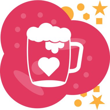 bira kupası simgesi, düz tasarım