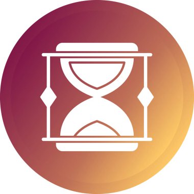 Kum Saati Kabartma Düğmesi Vektör Simgesi, Beyaz Arkaplanda İzole Edilmiş Basit Resimler 