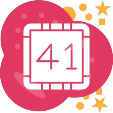 4 numaralı renk çizgisi simgesi. yeni yıl vektör illüstrasyonu