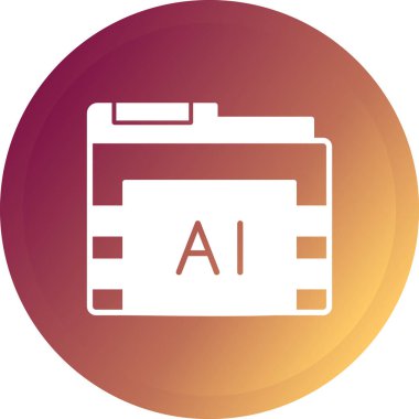 Yapay zeka ikonu, vektör çizimi. ai