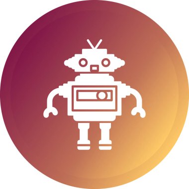 robot. Web simgesi basit illüstrasyon