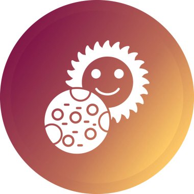 İzole güneş çizgi film vektör tasarımı