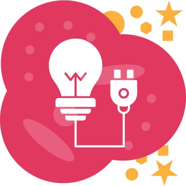 ampul fikir simgesi, vektör illüstrasyon