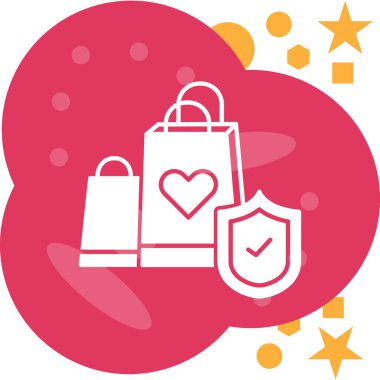 Alışveriş çantası simgesini, basit vektör çizim