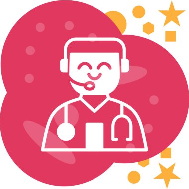 avatar erkek doktor simgesi düz stil