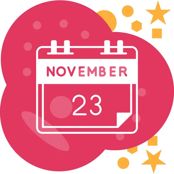 Kasım 'ın 25 takvimi - ayın günü, yıldızlar, renkli tasarım, vektör