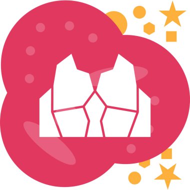 Çemberde kalpleri olan kırmızı bir çantanın vektör simgesi