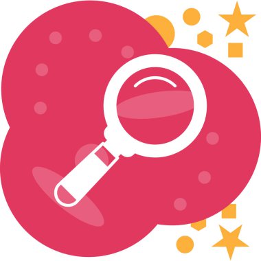 Yıldızlı büyüteç vektör simgesi