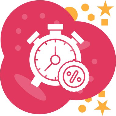 Bir saatin modern simgesinin vektör çizimi