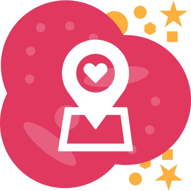 Aşk. Web simgesi basit illüstrasyon