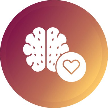 Kalp sembolü simgesi olan beyin, vektör illüstrasyonu