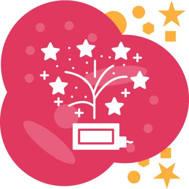 Havai fişekler. Web simgesi basit illüstrasyon