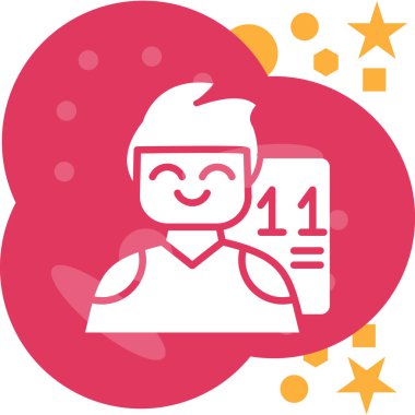 Kalbi ve kurdelesi olan çelenkli bir adamın vektör çizimi