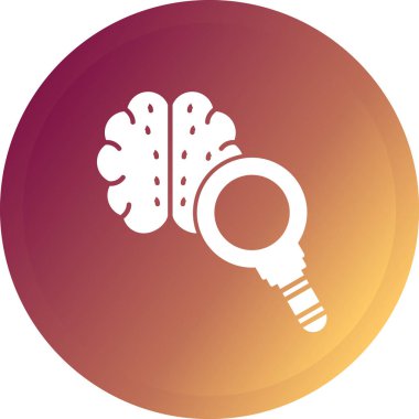 Beyin simgesi, basit vektör çizimi