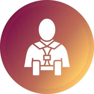 Sırt çantası simgesi olan bir adamın vektör çizimi