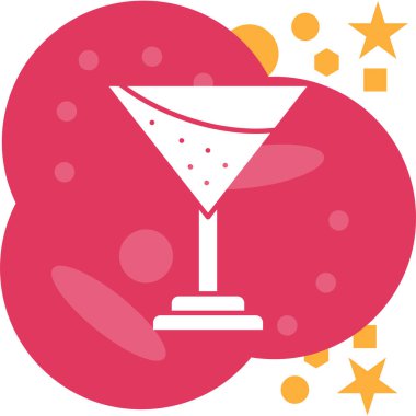 Bir kokteyl ikonunun vektör illüstrasyonu