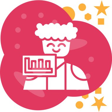 Elinde kitap olan bir adamın vektör çizimi