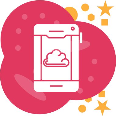 bulut depolama mobil simgesi - taslak biçimi